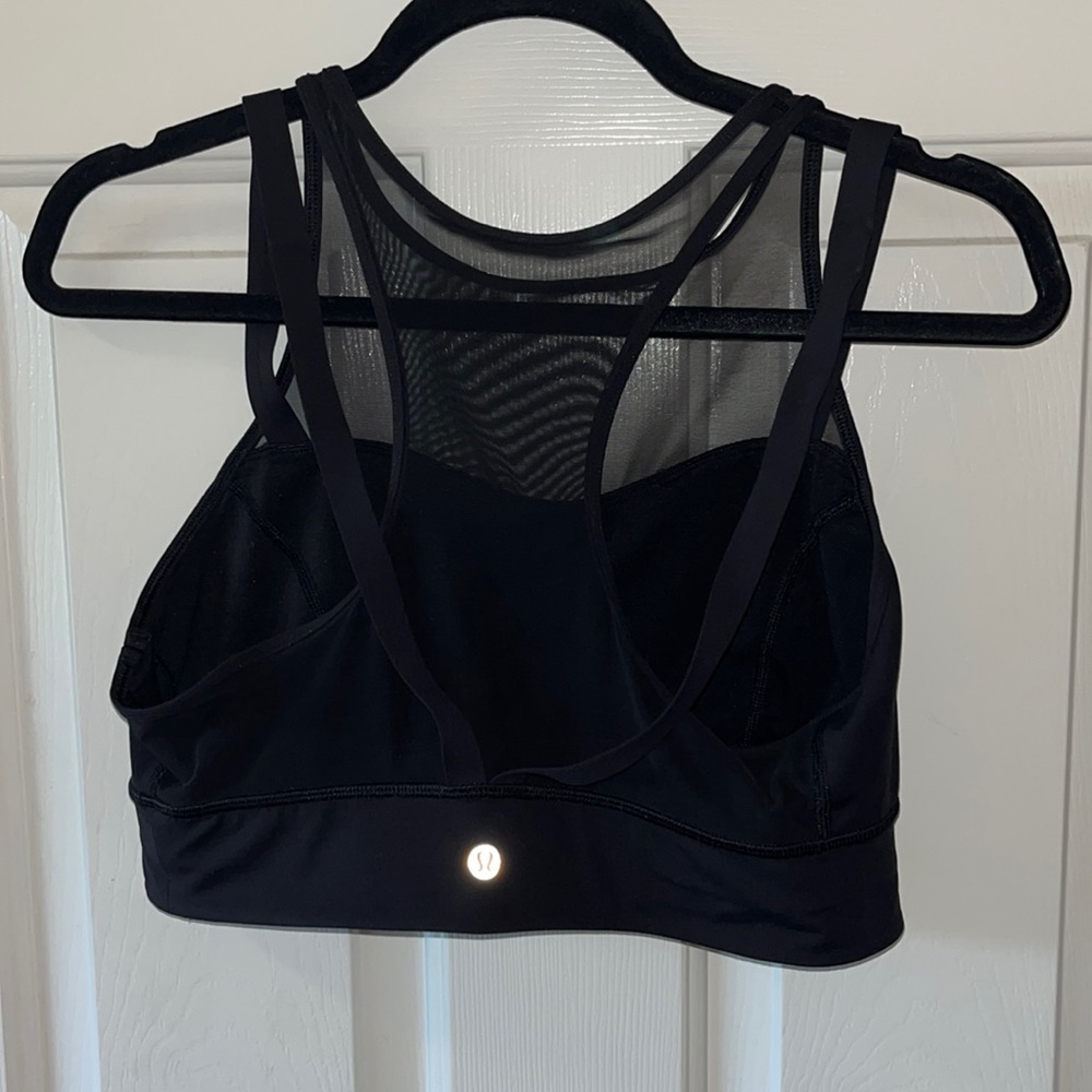 Lululemon black mesh crop top